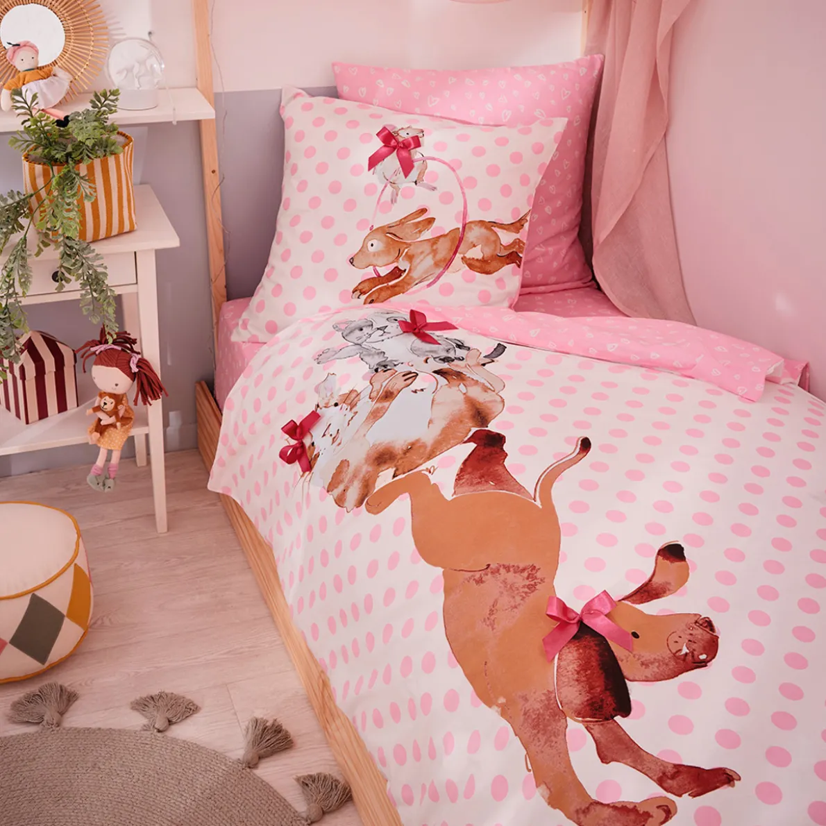 Acrobatie en folie Linge de lit