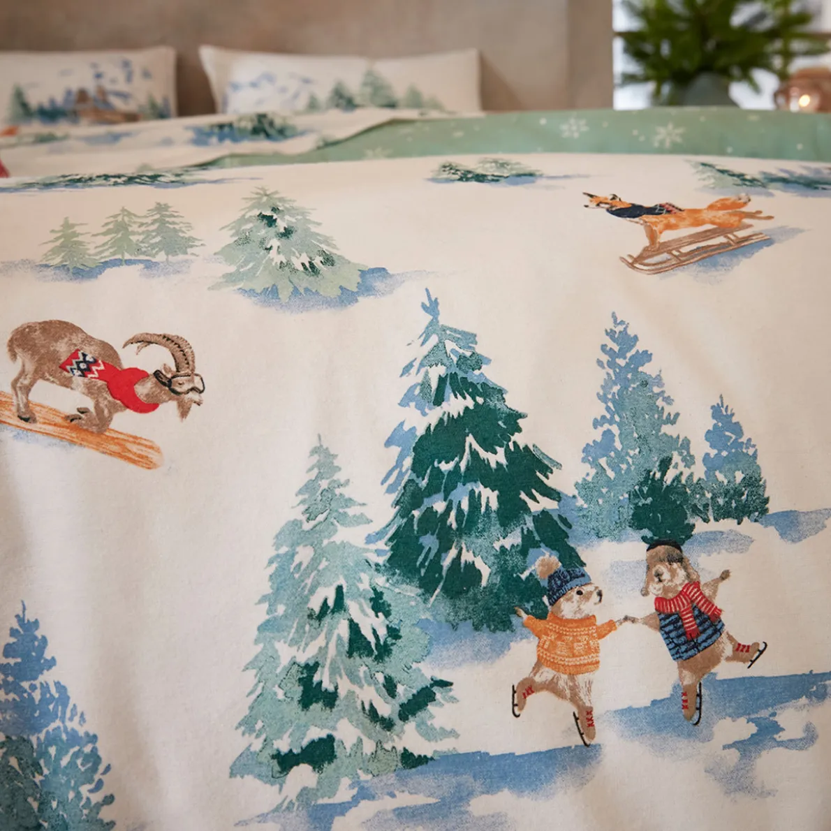 Animaux à la montagne Linge de lit