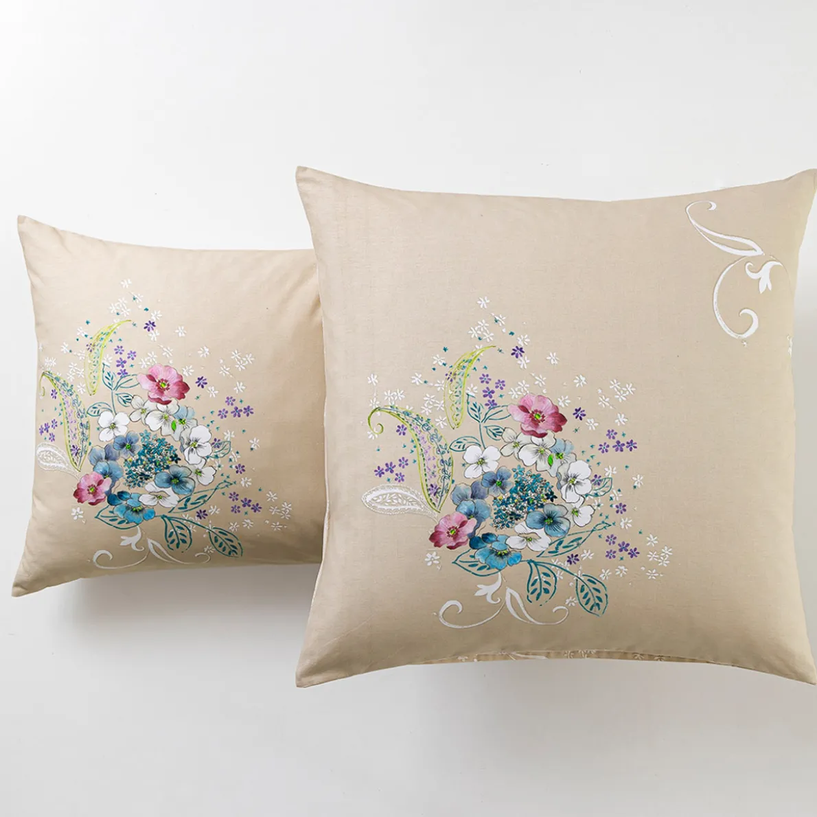 Arabesques et Hortensias Linge de lit