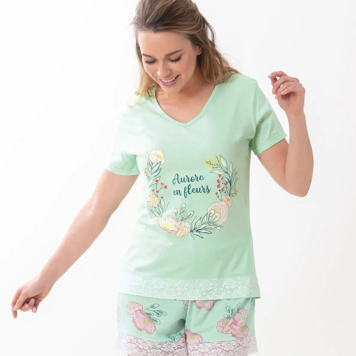 Aurore en fleurs Pyjama short