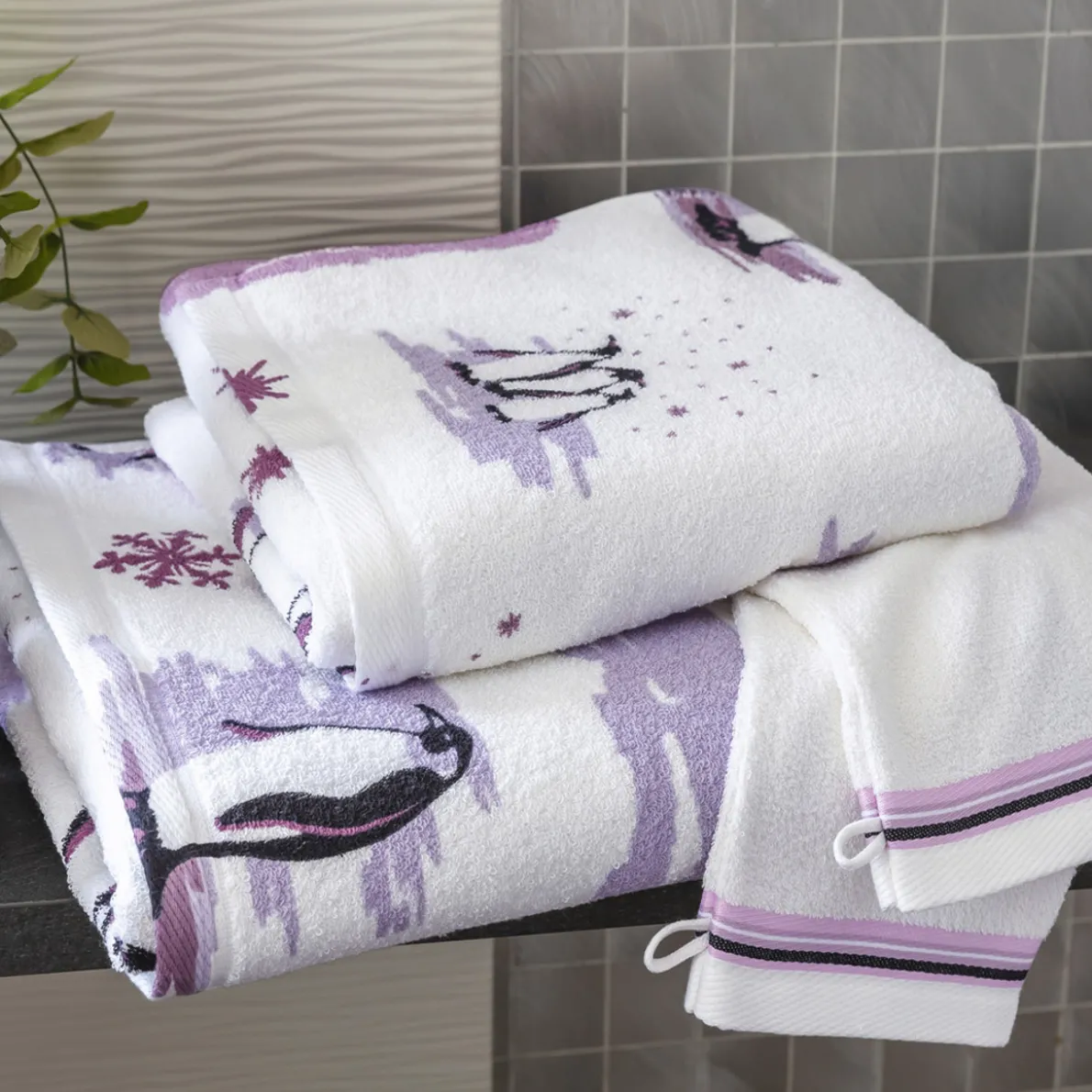 Bain de douceur Lot éponge prune