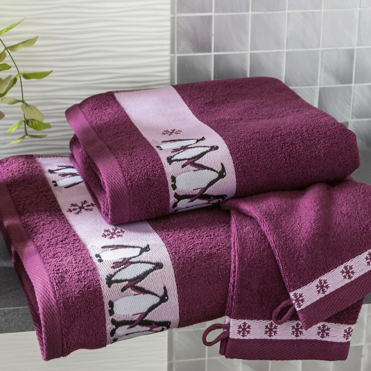 Bain de douceur Lot éponge prune