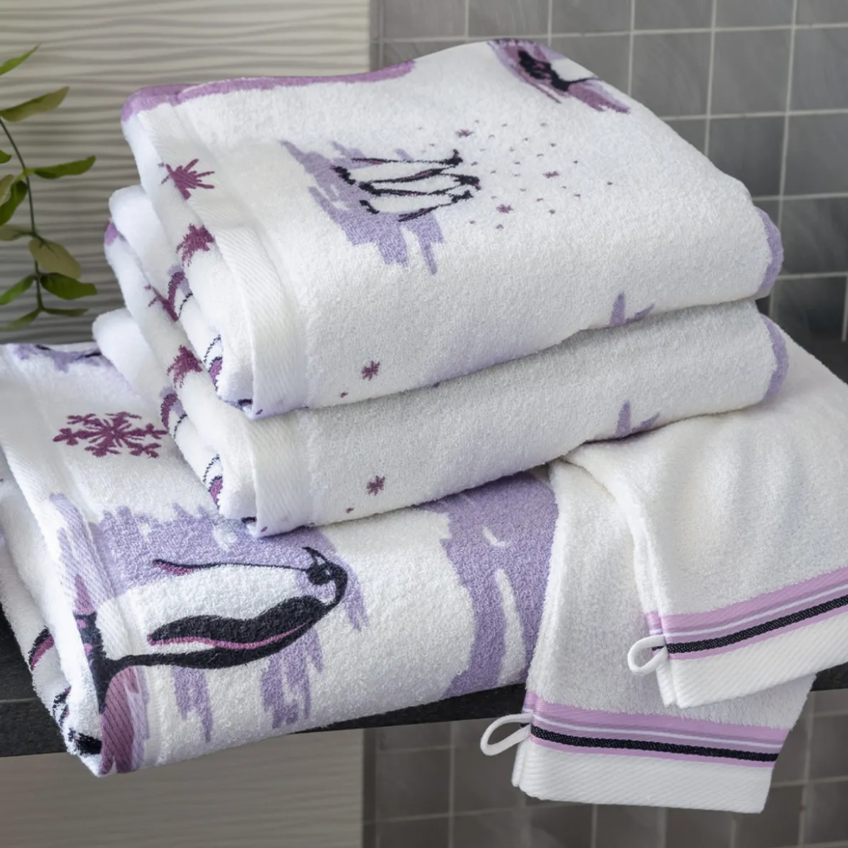 Bain de douceur Lot éponge prune
