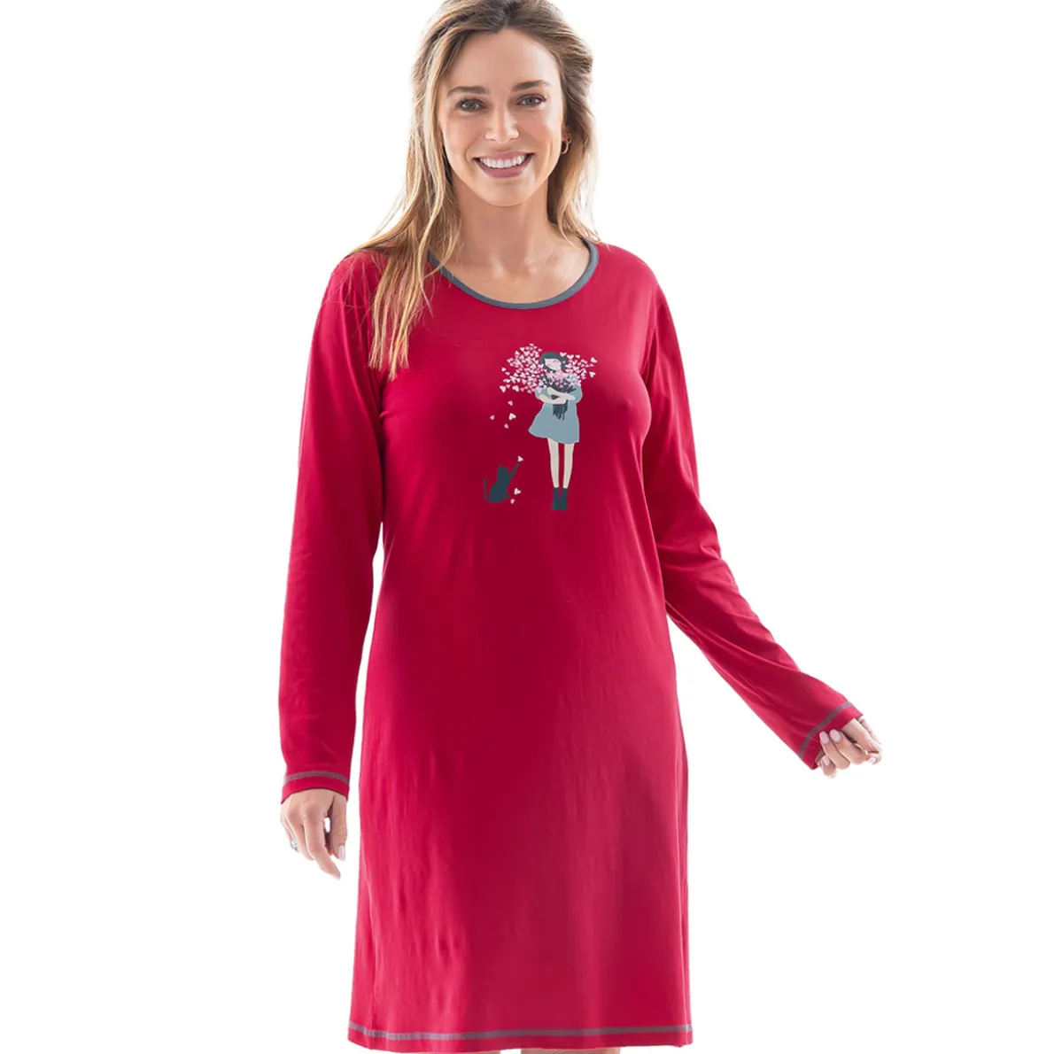 Bouquet d'amour Maxi t-shirt cerise