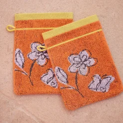Carnet de fleurs 2 gants de toilette