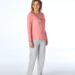Chat neige Pyjama rose