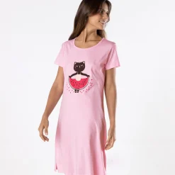 Chat pastèque Maxi t-shirt rose
