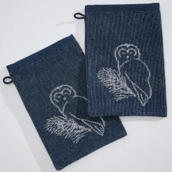 Chouette la nuit 2 gants de toilette