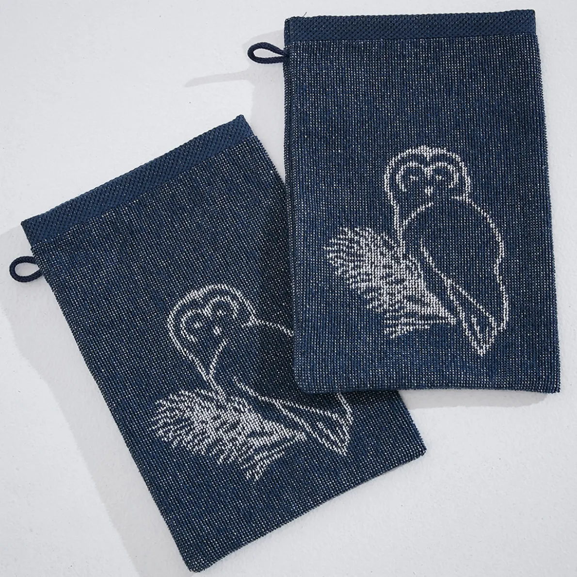 Chouette la nuit 2 gants de toilette