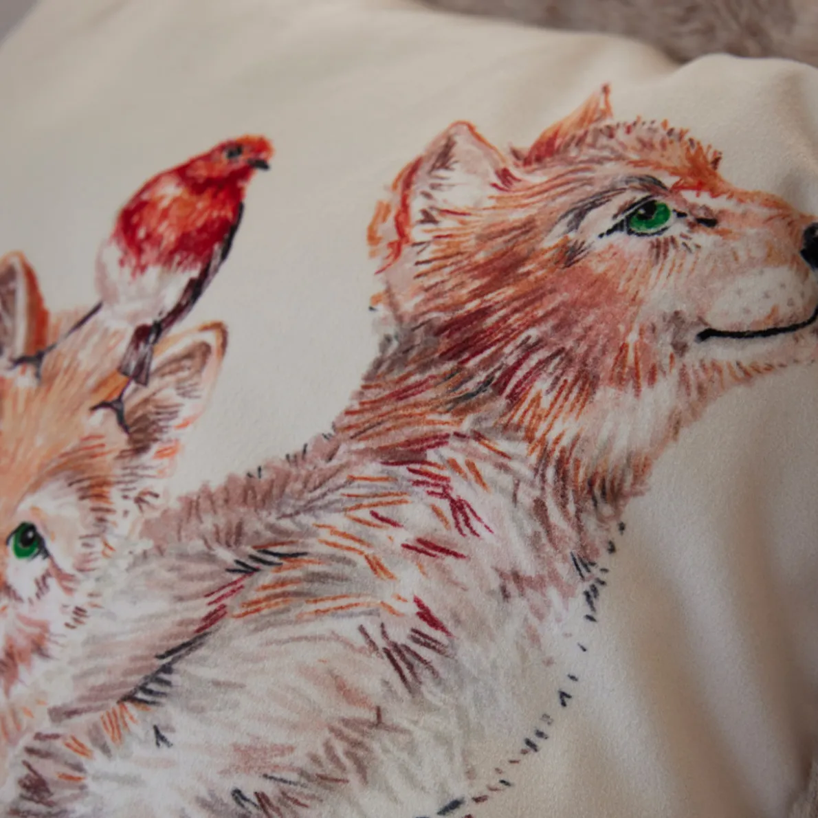 Câlins en forêt Housse de coussin