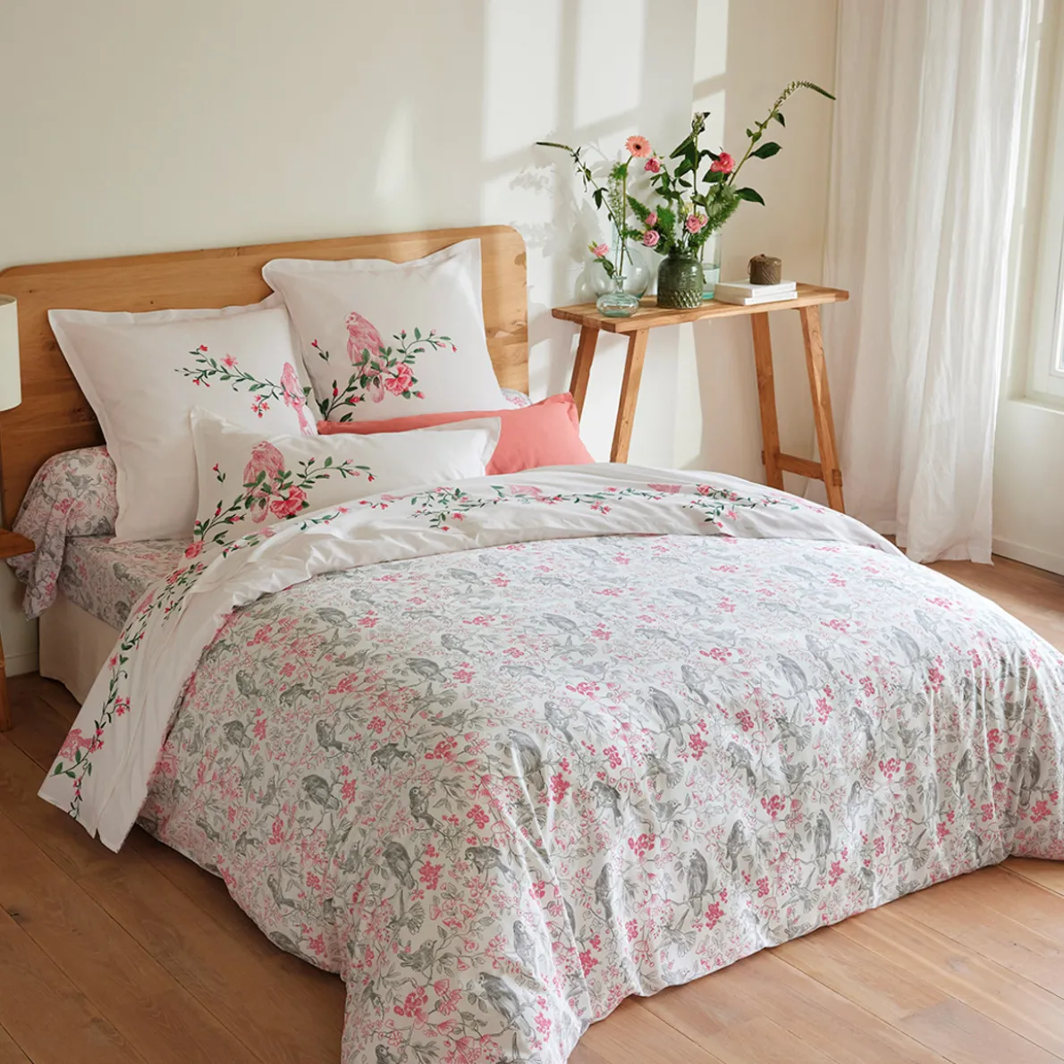 Coeur en fleurs Drap-housse