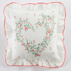 Coeur en fleurs Housse de coussin