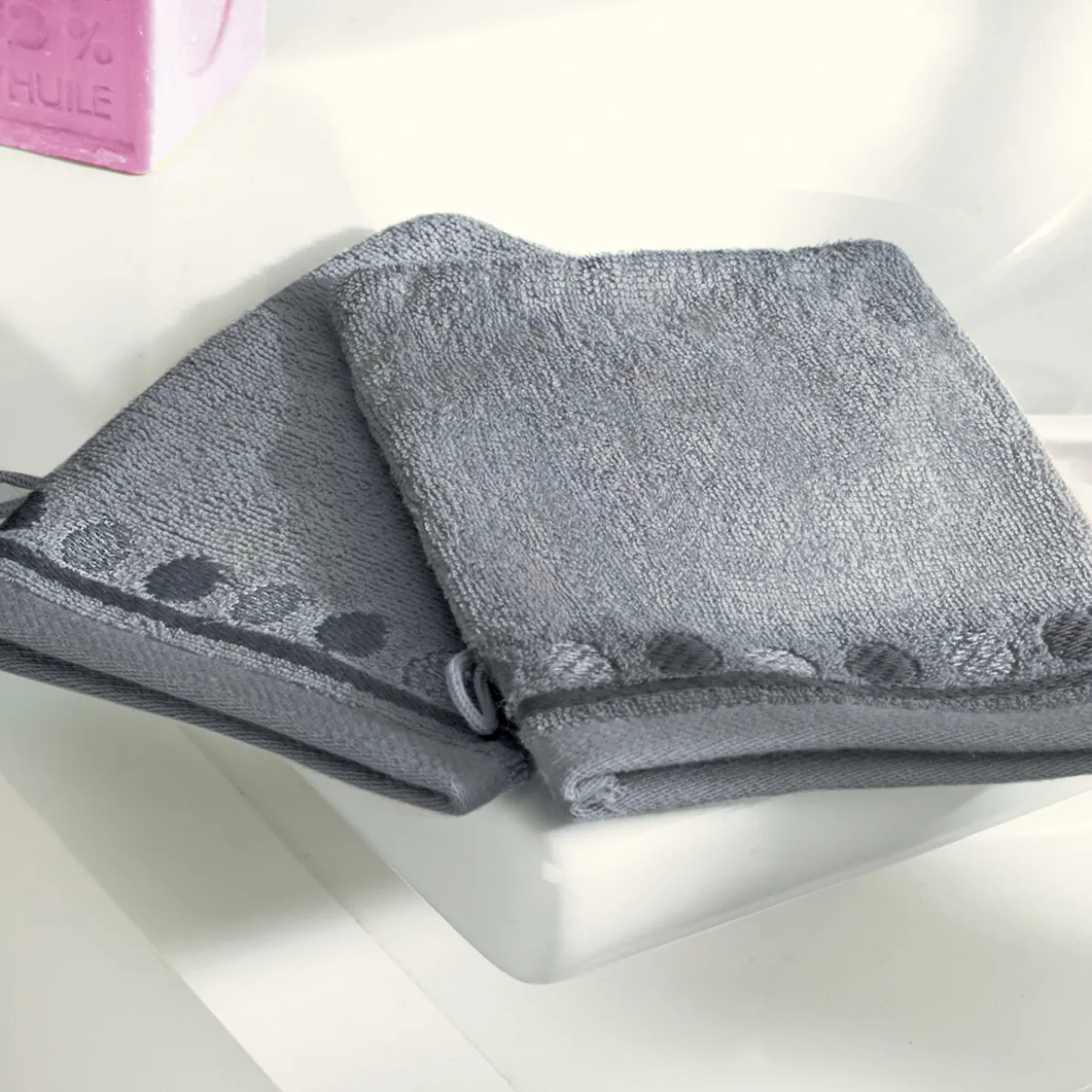 Comme une aquarelle 2 gants de toilette