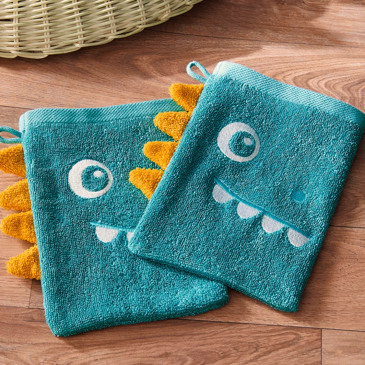 Dino et compagnie 2 gants de toilette