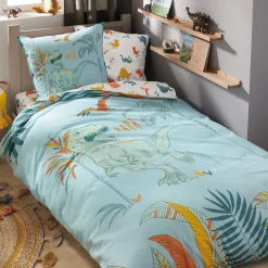 Dino et compagnie Housse de couette et taie d'oreiller