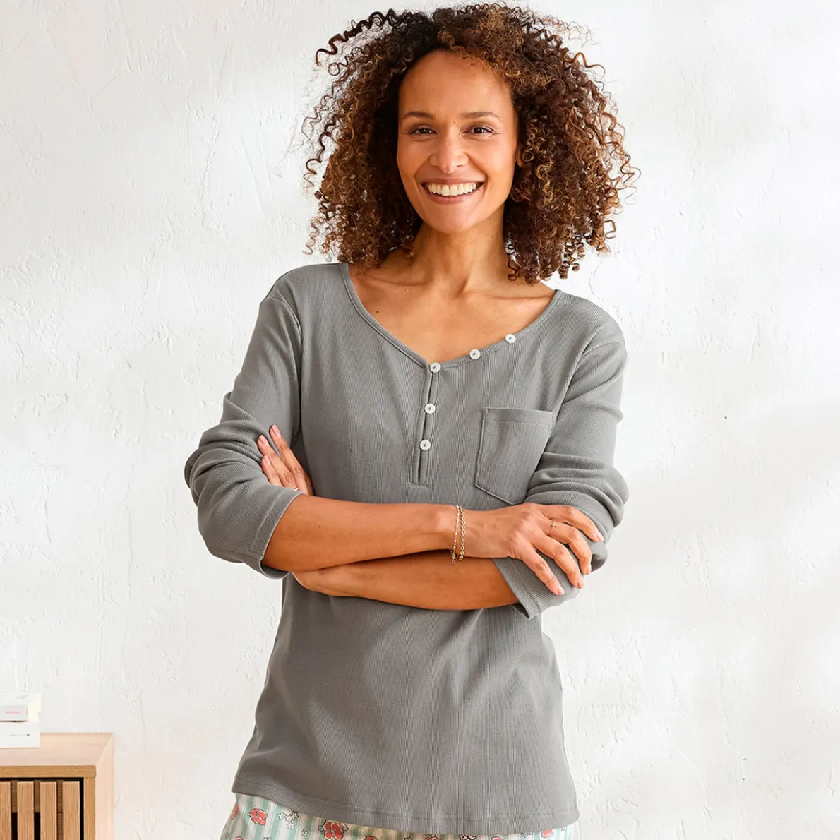Douces rimes T-shirt gris plomb