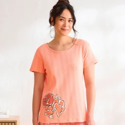 Douces rimes T-shirt rose corail