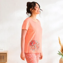 Douces rimes T-shirt rose corail