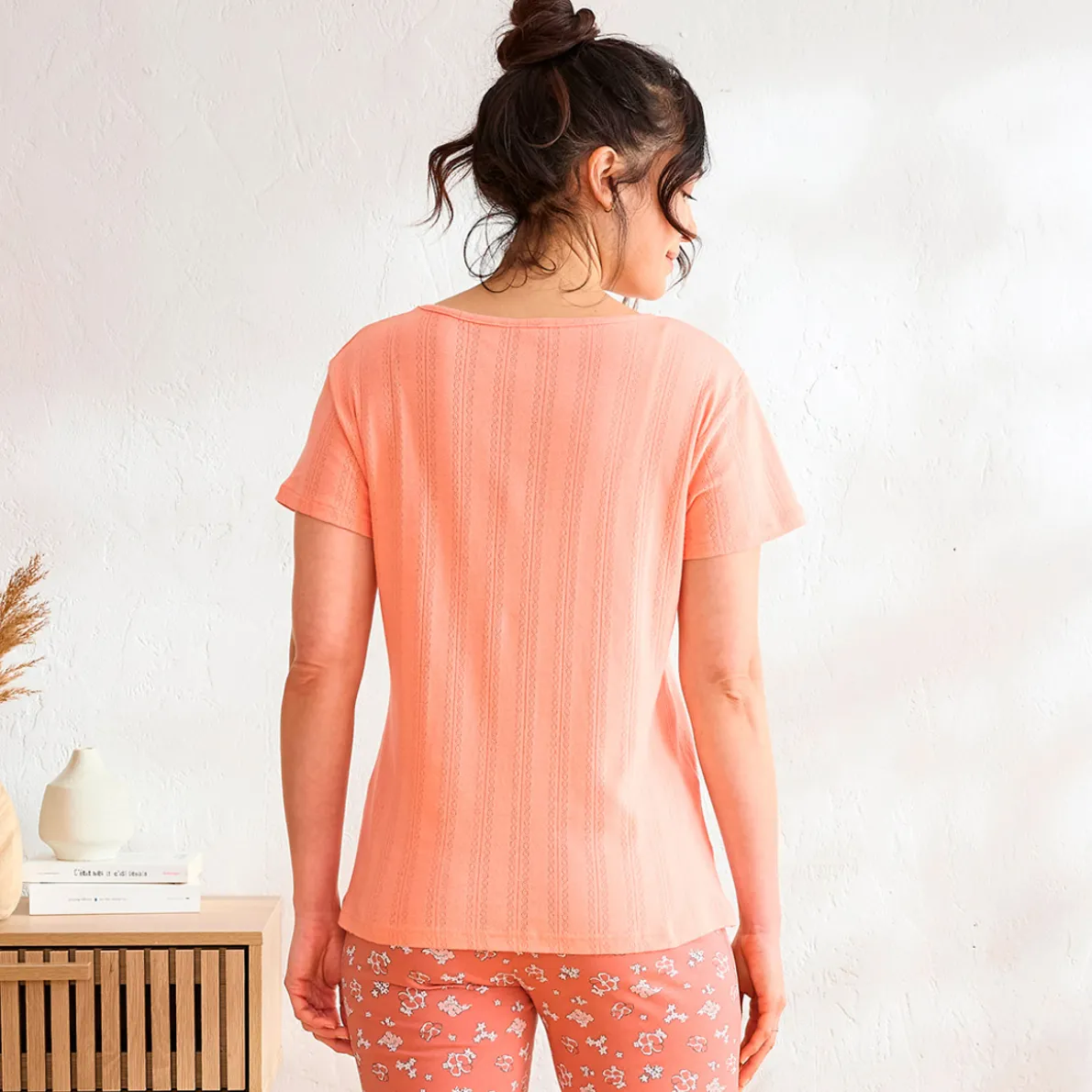 Douces rimes T-shirt rose corail