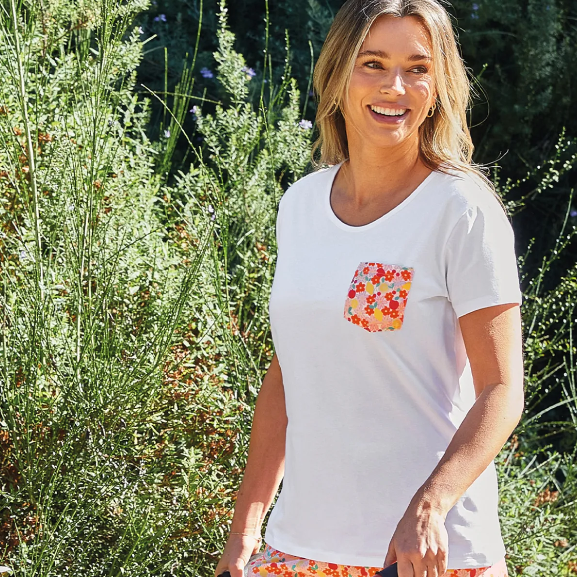 Eclats de jardin T-shirt blanc