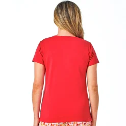 Eclats de jardin T-shirt cerise