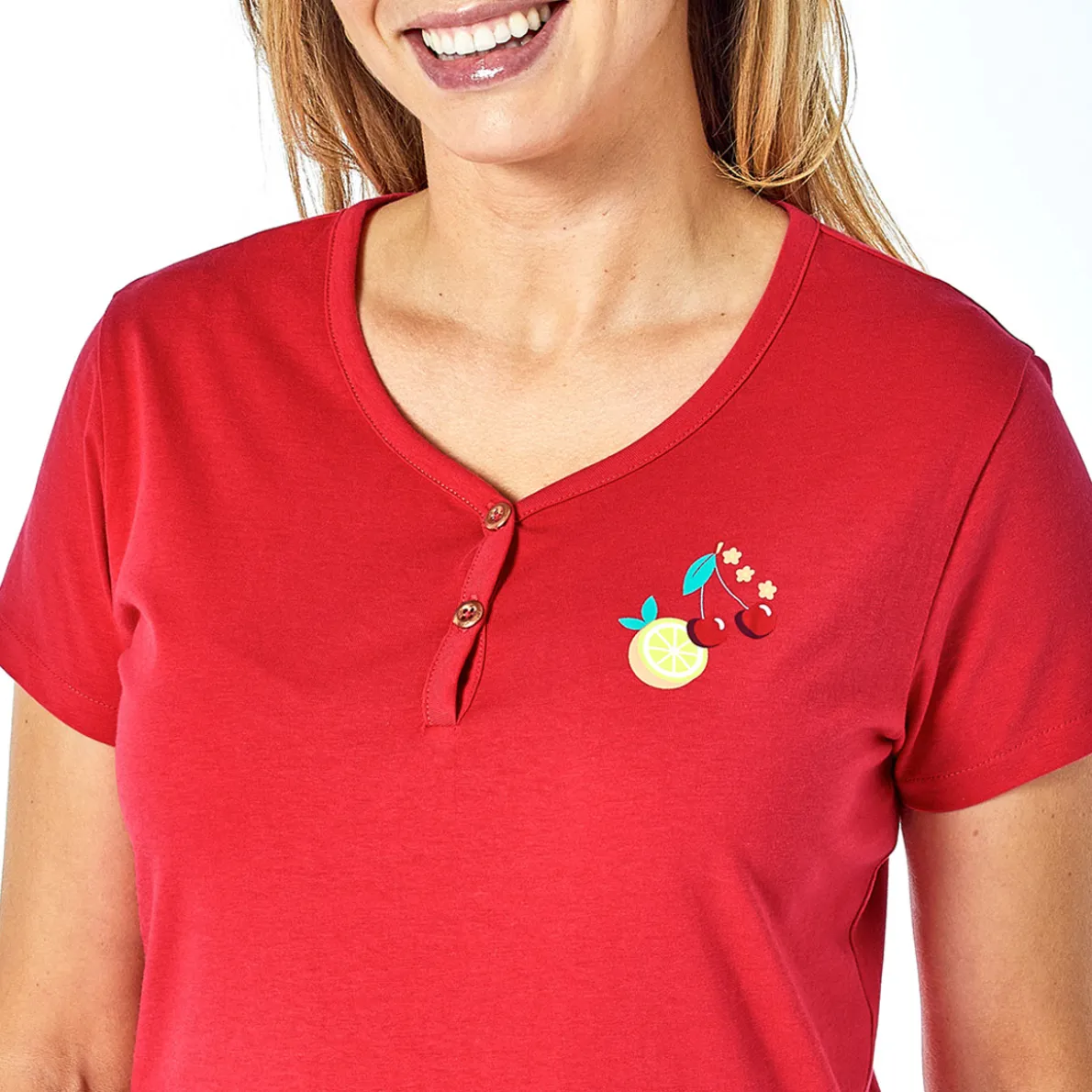 Eclats de jardin T-shirt cerise