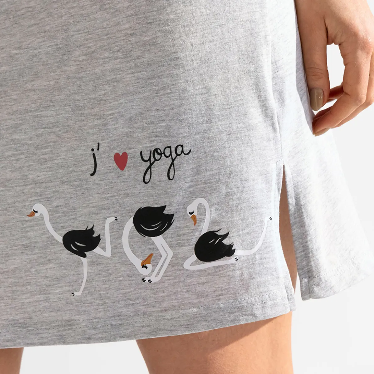 J'aime le yoga Maxi t-shirt gris chiné