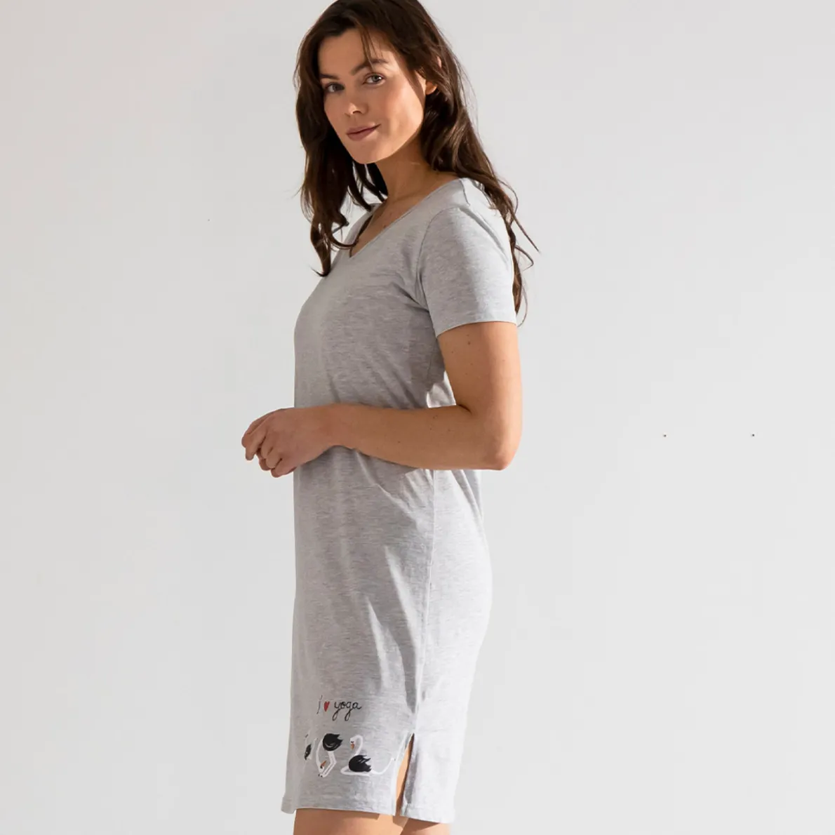 J'aime le yoga Maxi t-shirt gris chiné