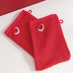 Jolie datcha 2 gants de toilette