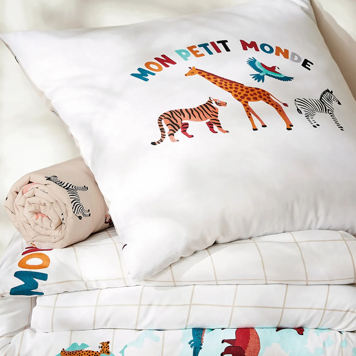 Mon petit monde Parure de lit housse de couette enfant