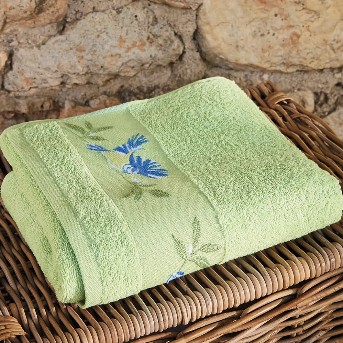 Mésanges et pommiers Linge de bain