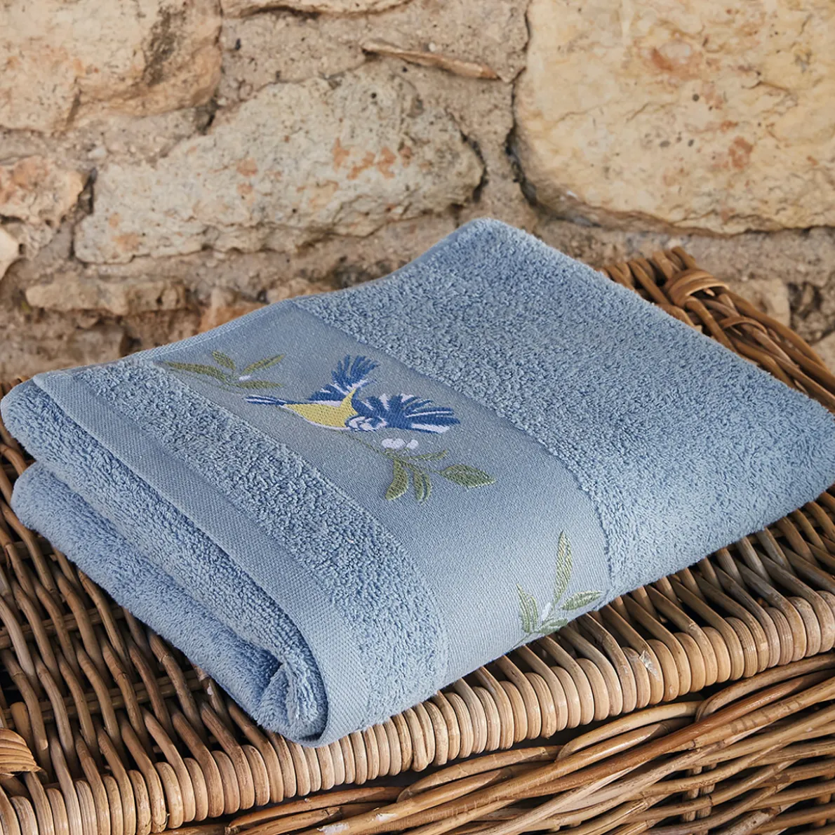 Mésanges et pommiers Linge de bain