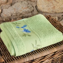 Mésanges et pommiers Serviette de bain