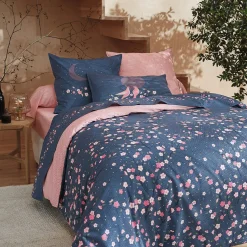Nuit japonaise Housse de couette et taie d'oreiller