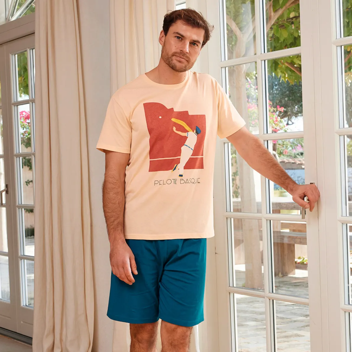 Pelote basque Pyjama short écru
