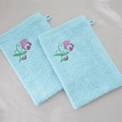 Pois de senteur en folie 2 gants de toilette