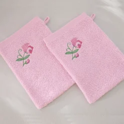 Pois de senteur en folie 2 gants de toilette