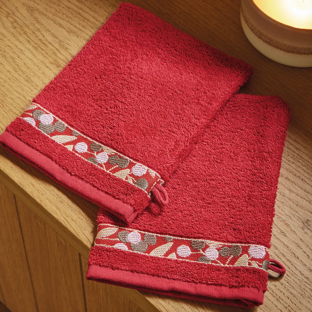 Promesse de bonheur 2 gants de toilette