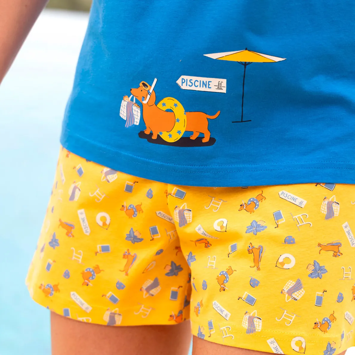Rendez-vous à la piscine Pyjama short imprimé