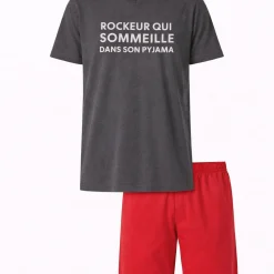 Rockeur dormeur Pyjama short anthracite