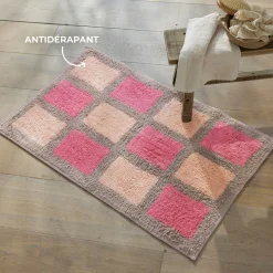 Rose blush Tapis de bain avec ou sans antidérapant
