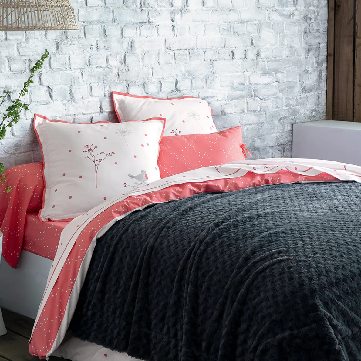 Rouge poète Linge de lit