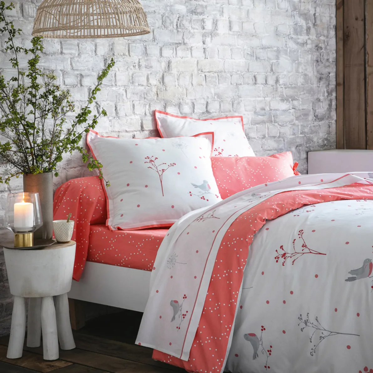 Rouge poète Linge de lit