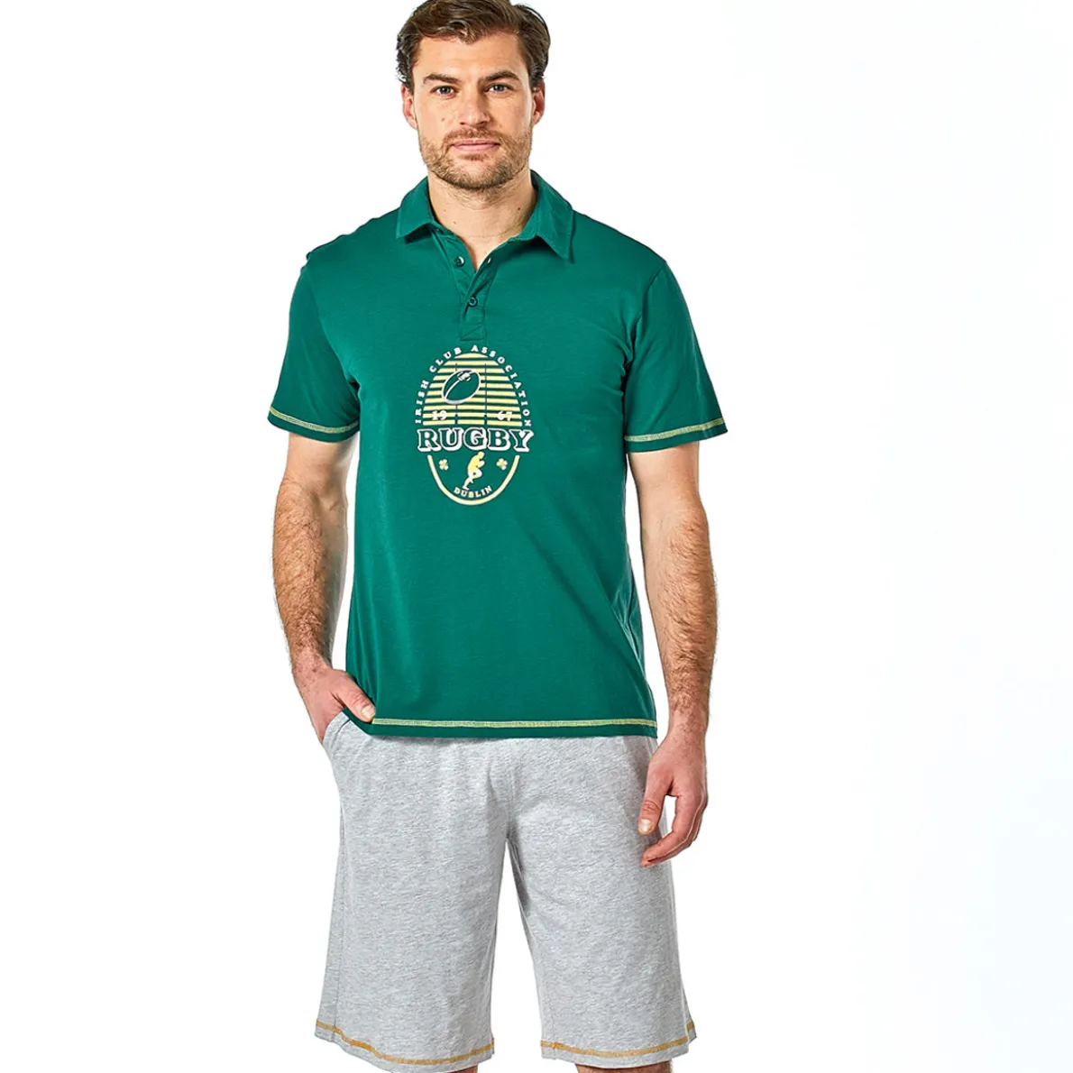 Rugby en folie Pyjama short vert foncé