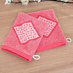 Sashiko en fleurs 2 gants de toilette
