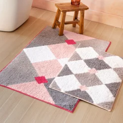 Sashiko en fleurs Tapis de bain tufté