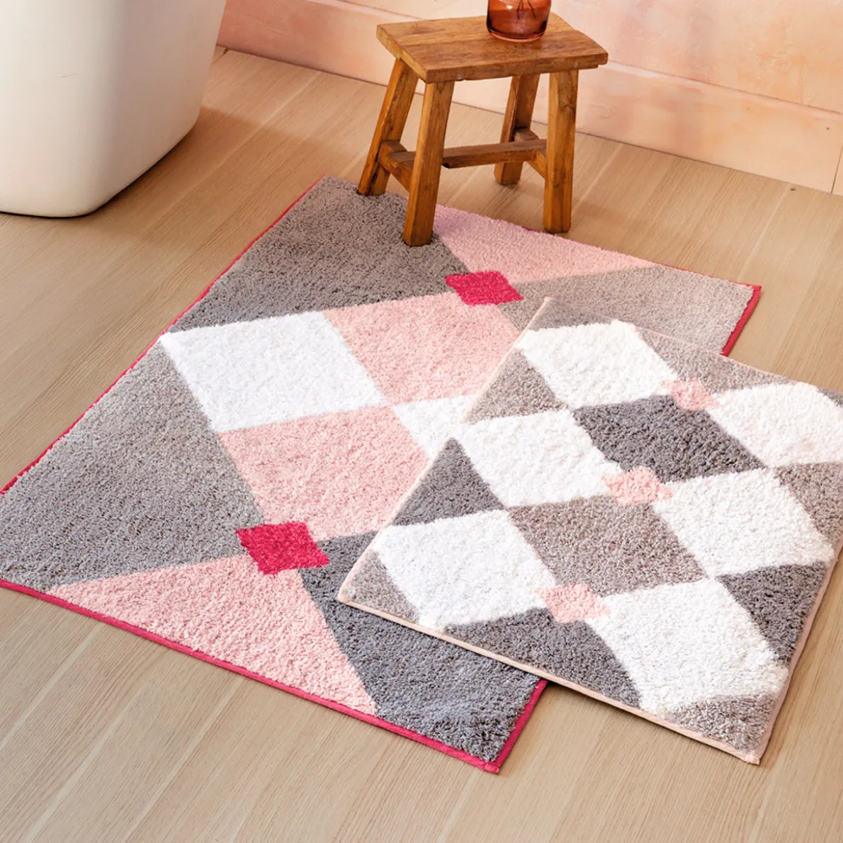 Sashiko en fleurs Tapis de bain tufté