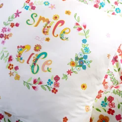 Smile at life Housse de couette et taie d'oreiller