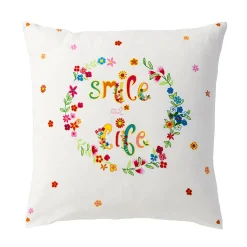 Smile at life Housse de couette et taie d'oreiller