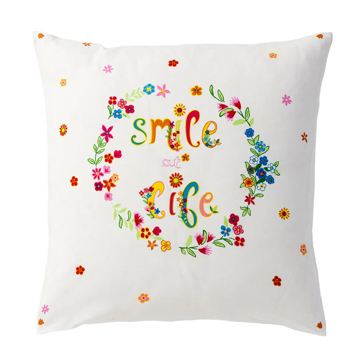 Smile at life Housse de couette et taie d'oreiller